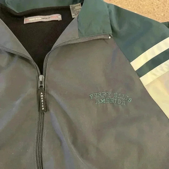 Vintage Perry Ellis America Mens Size Large Bomber Style Jacket Full Zip - Picture 2 of 8